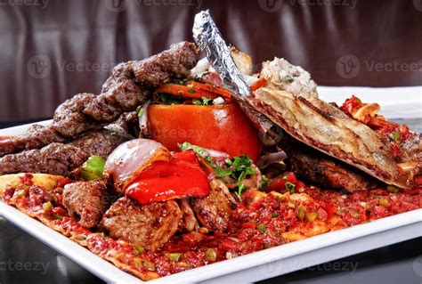 Delicious Arabic Cuisine Mandi Rice Served With Lamb Meat Lahm At An