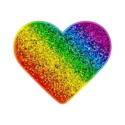 Gay Pride Rainbow Glitter Heart Colorful Shiny Background