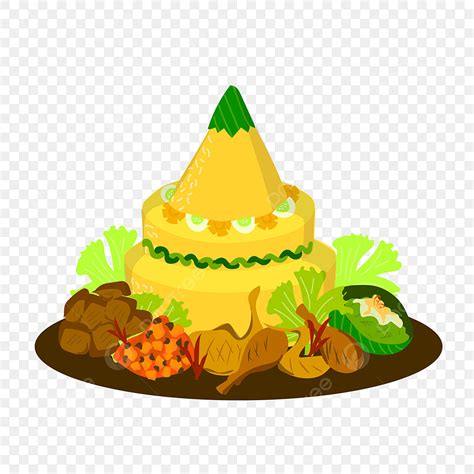 Tumpeng Indonesisches Essen Tumpeng Gelber Reis Reis Png Und Vektor