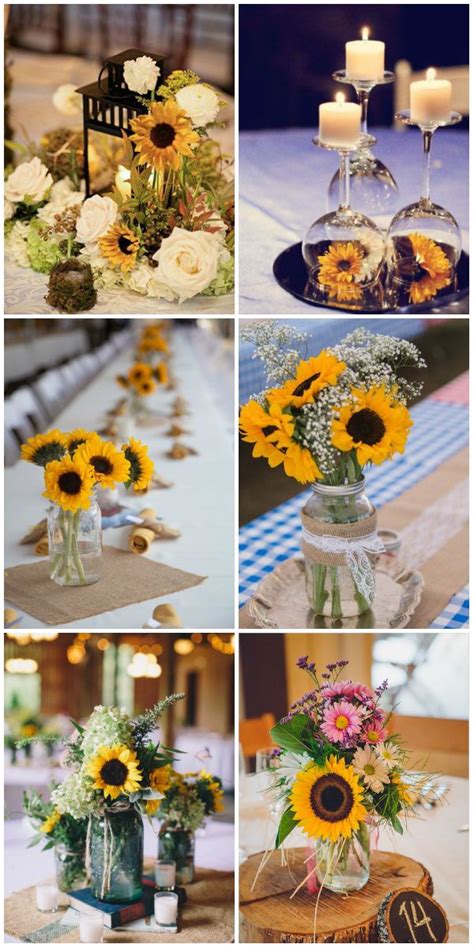 Sunflower Wedding Centerpieces Sunflower Themed Wedding Wedding Table