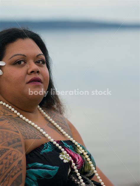 Stock Photo Female Pacific Islander Hula Dancer On Twilight Shore It