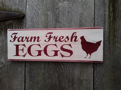 Farm Fresh Eggs Shabby Sign Chic Vintage Farm Chicken Kitchen Etsy