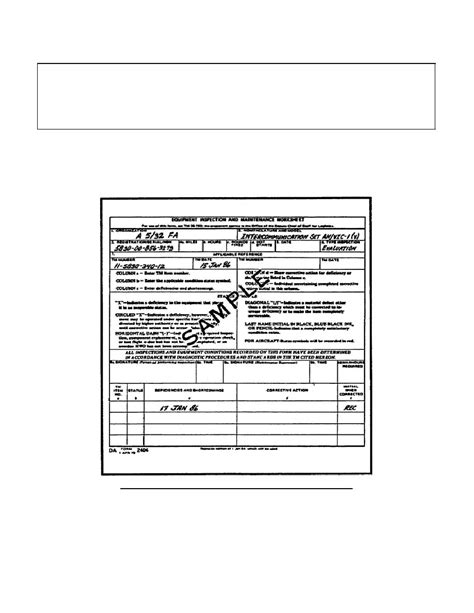 Figure 27 Completed Da Form 2404 For A No Fault Op Check
