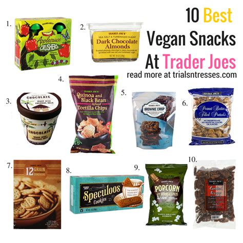 Check out this handy guide to the chain's newest vegan items. Best Vegan Snacks From Trader Joes - Trials N Tresses