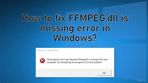 How To Fix FFMPEG Dll Is Missing Error In Windows