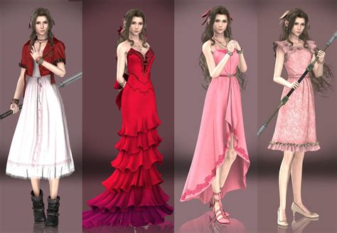 All Aerith Outfits Dress Final Fantasy Vii 7 Remake Aerith Etsy