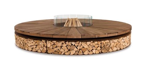 Artu Luxury Outdoor Fire Pit With Storage Spaces For Firewood