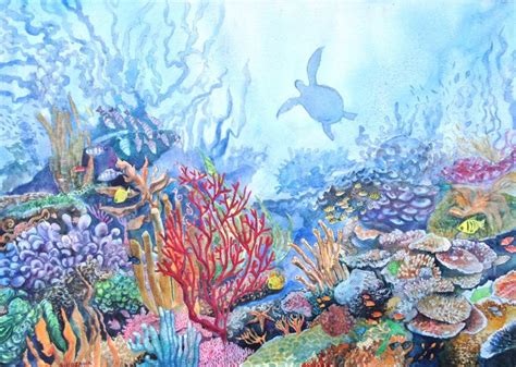 Coral Reef Drawing Watercolor Coral Reef Coral Painting Watercolor
