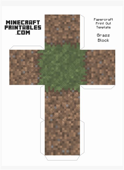Papercraft Minecraft Dirt Block Transparent Png 1206x1600 Free