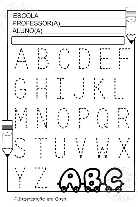 Atividade Alfabeto pontilhado perfeito para desenvolver a coordenação motora e fixar o alfabeto