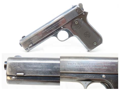1908 Mfr Archive Lettered Colt Model 1903 Pocket Hammer 38 Auto Pistol