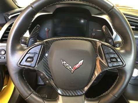 2014 2019 Corvette C7 Carbon Fiber Steering Wheel Bezel And Paddle