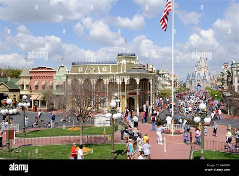 View Of Main Street At Walt Disney Magic Kingdom Theme Park Orlando