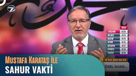 Prof Dr Mustafa Karataş ile Sahur Vakti 30 Mart 2023 YouTube