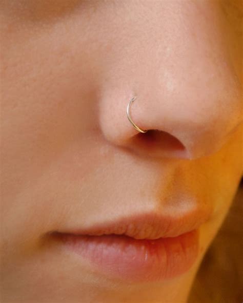 Sterling Silver Nose Ring Small Basic Hoop By Nadinessra On Etsy