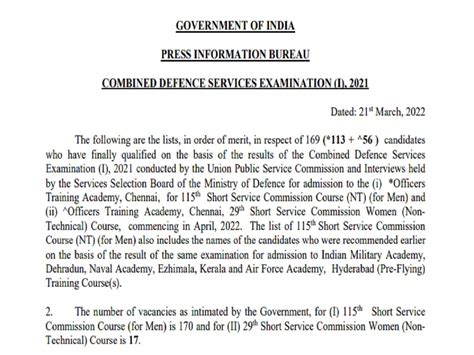 Upsc Cds I Result Cds Final Result Released Check From This
