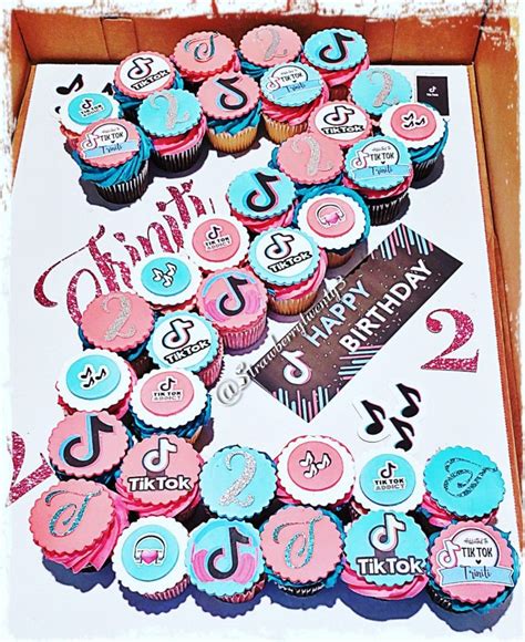 Happy 2nd Birthday Tik Tok Themed Cupcakes Tiktok Tiktokcupcakes In