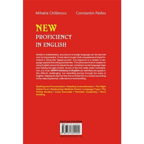 New Proficiency In English Key To Exercises Mihaela Chilarescu
