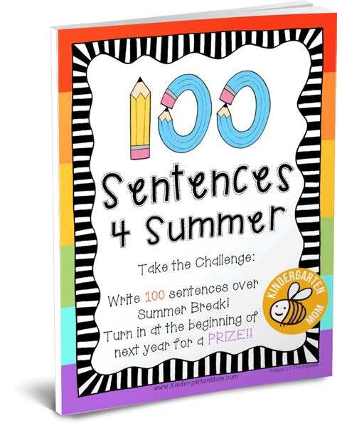 100 Sentences For Summer Kindergarten Writing Notebook The Crafty