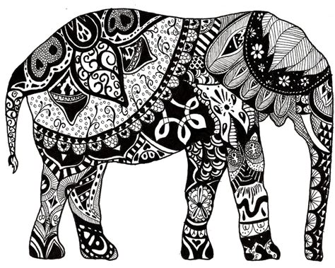 Coloriage Adulte Elephant Ancenscp