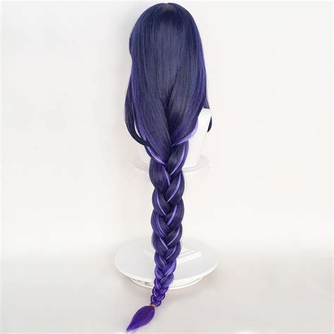 Buy SL Purple Braided Wig For Raiden Shogun Cosplay Wig Anime Ponytail