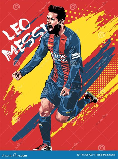 Arte Digital Del Mejor Futbolista Del Mundo Lionel Messi Fotografía