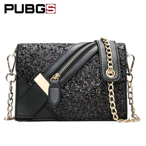 Women Crossbody Bag Chains Shoulder Package Sequins Female Small Bag