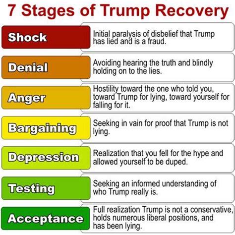 The stages of grief after loss of a partner usually brings to mind the pain and sorrow of loss, so what is this about love? Reaganite Independent: 7 STAGES of TRUMP RECOVERY: