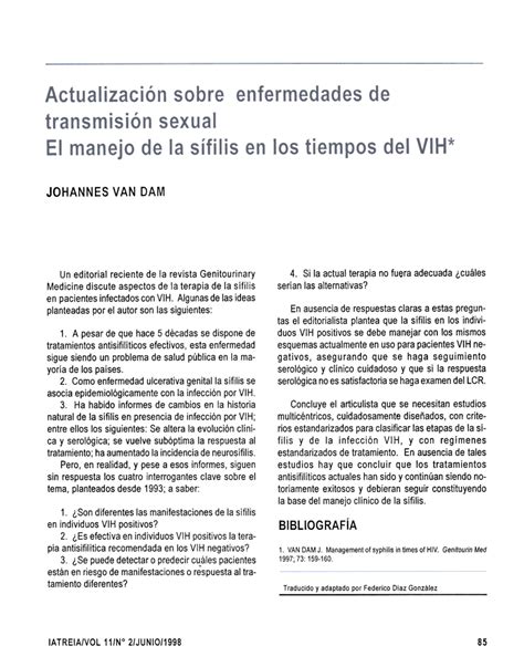 Pdf Actualizaci N Sobre Enfermedades De Transmisi N Sexual El Manejo