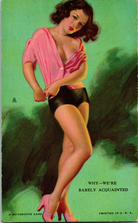 Vintage 1940s Mutoscope Glamour Girls Pin Up Card Why We Re Barely Acquainted Europe