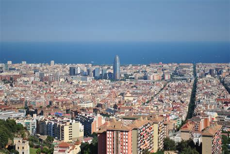 This stock video features an aerial view shot of barcelona in spain. Free Images : landscape, sea, water, horizon, sky, skyline ...