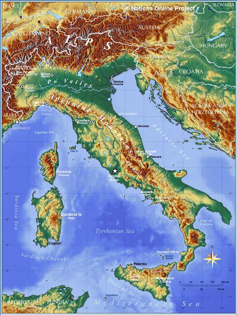 Topographic Map Of Italy With Cities Get Map Update