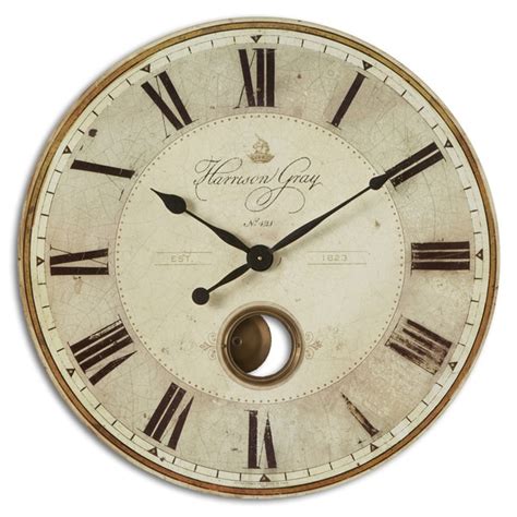 Shop Uttermost Harrison Grey 30 Inch Wall Clock Free Shipping Today