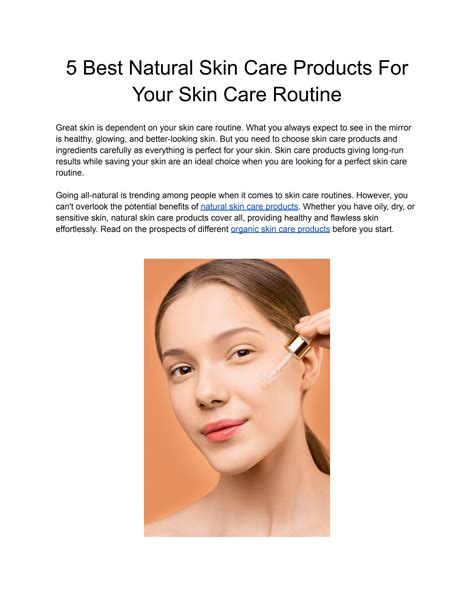 5 Best Natural Skin Care Products For Your Skin Care Routine By