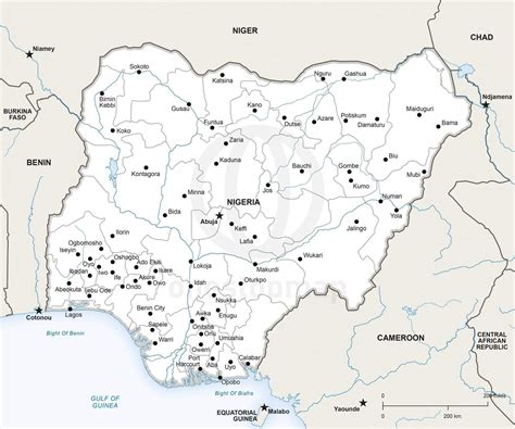 Vector Map of Nigeria Political | One Stop Map