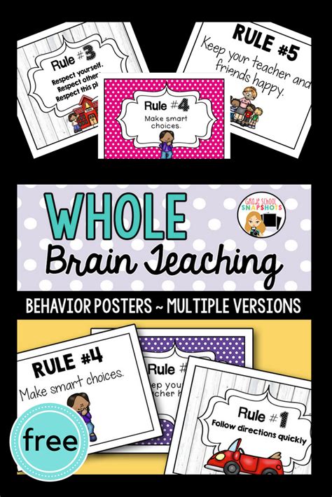Whole Brain Teaching Rules Posters Freebie Whole Brain Teaching