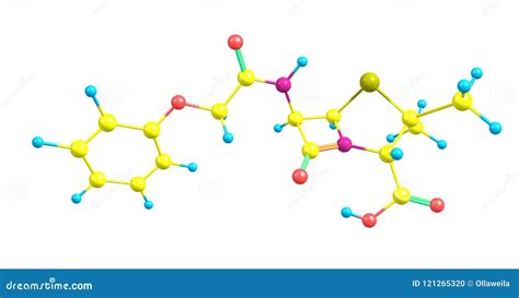 Estructura Molecular De Ceftolozane Aislada En Blanco Stock De Ilustración Ilustración De