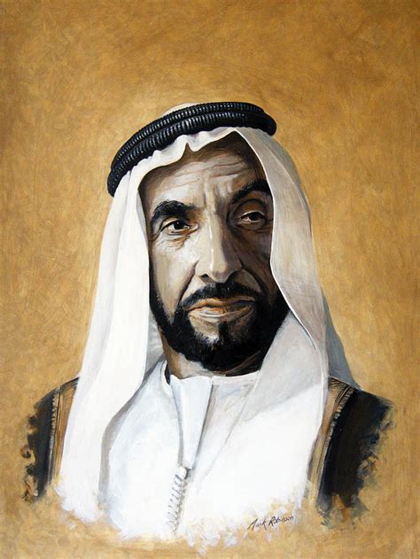 Shk Zayed Bin Sultan Al Nahyan Founder Of The Uae Pbuh Painting By Mark