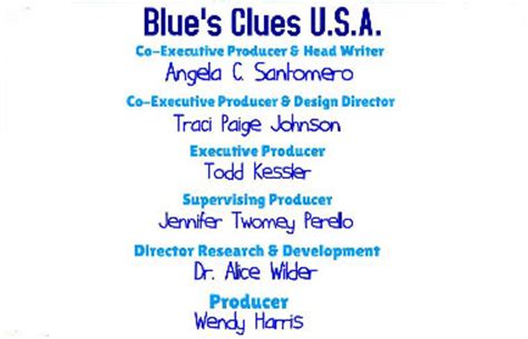 Traci paige johnson, todd kessler, angela c. Blue's Clues UK Blue's Play End Credits - krzysztofparzych