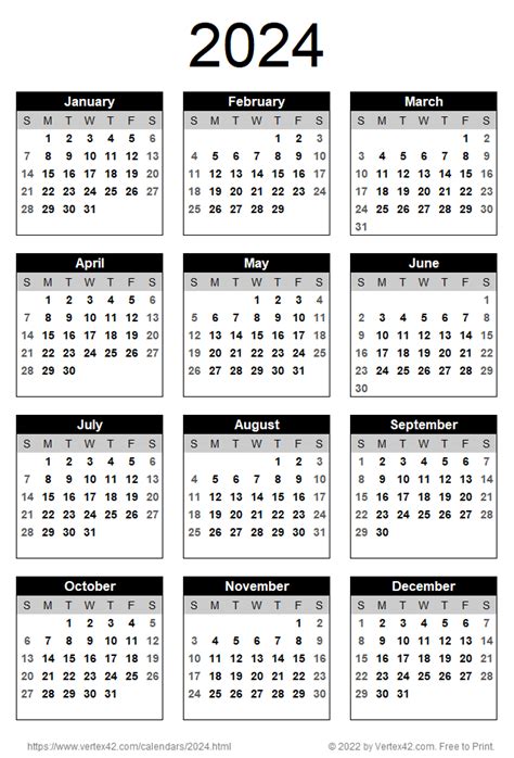 Print 2024 Calendar Minimal Muse