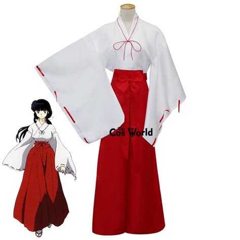 Inuyasha Kikyo Mikofuku Kimono Yukata Dress Outfit Anime Cosplay