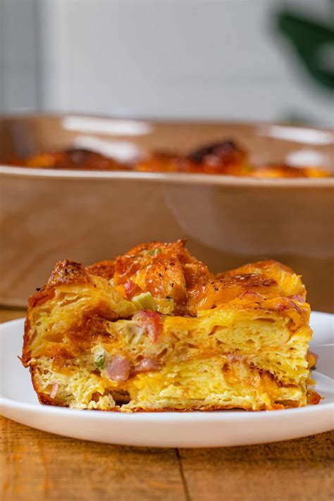 Raisins and cinnamon take the taste levels over the top. Ham and Cheese Croissant Breakfast Casserole Recipe ...