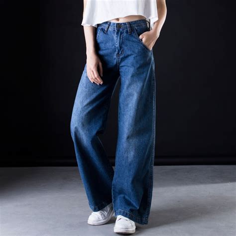 2019 Spring New Plus Size Wide Leg Jeans Women Casual Bell Bottom Jeans