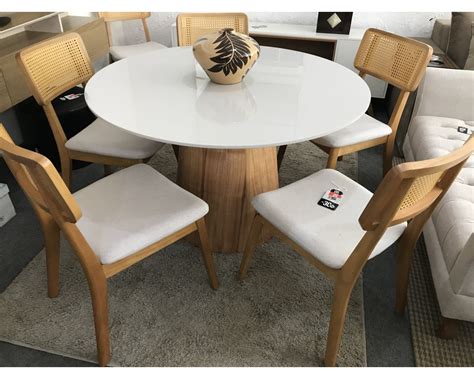 Conjunto Mesa De Jantar Redonda M Com Cadeiras Onix