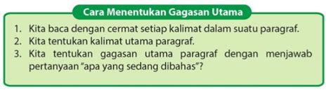Pokok pikiran seperti ini biasanya berupa pengulangan dari kalimat pertama yang dinyatakan secara persis atau berbeda dengan kalimat yang pertama tersebut. Materi: tema 6 subtema pb 1 dan 2