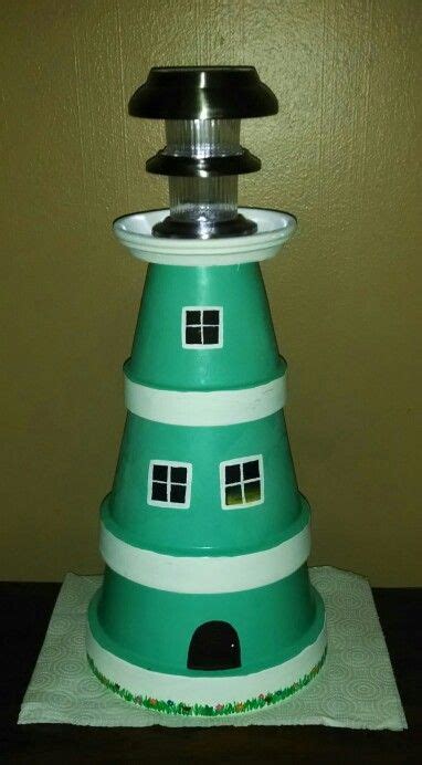 Diy Clay Pot Lighthouse My Projects Pinterest Clay