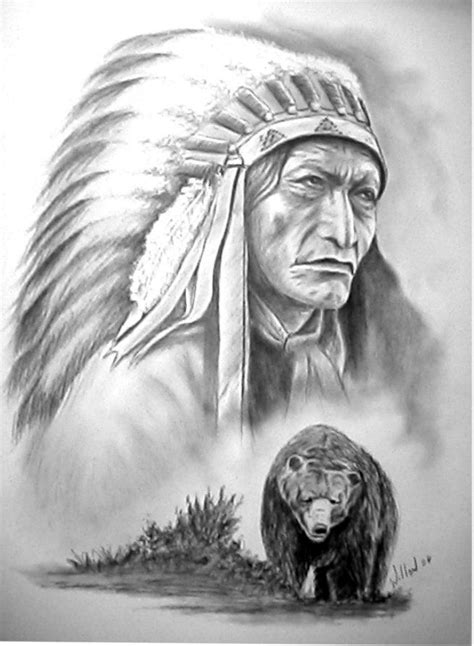 Chief High Bear By Willow1 Native American Drawing American Indian