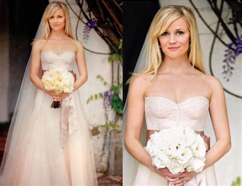 Discount Reese Witherspoon Pale Pink Celebrity Inspired Bridal Gown Tulle Sweetheart A Line