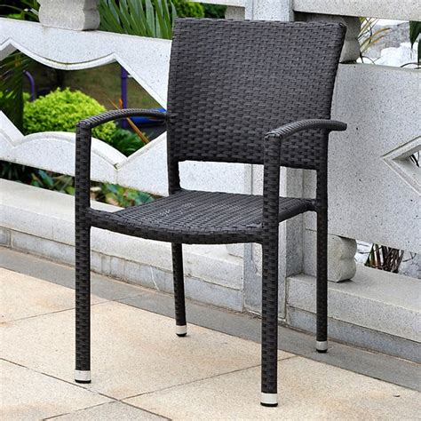 Plastic patio chairs with stackable. Barcelona Patio Chair - Stackable, Black Antique Wicker ...