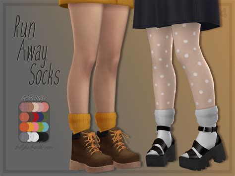 Trillyke Run Away Socks Comfy Slouch Socks With Ribbed Sims 4